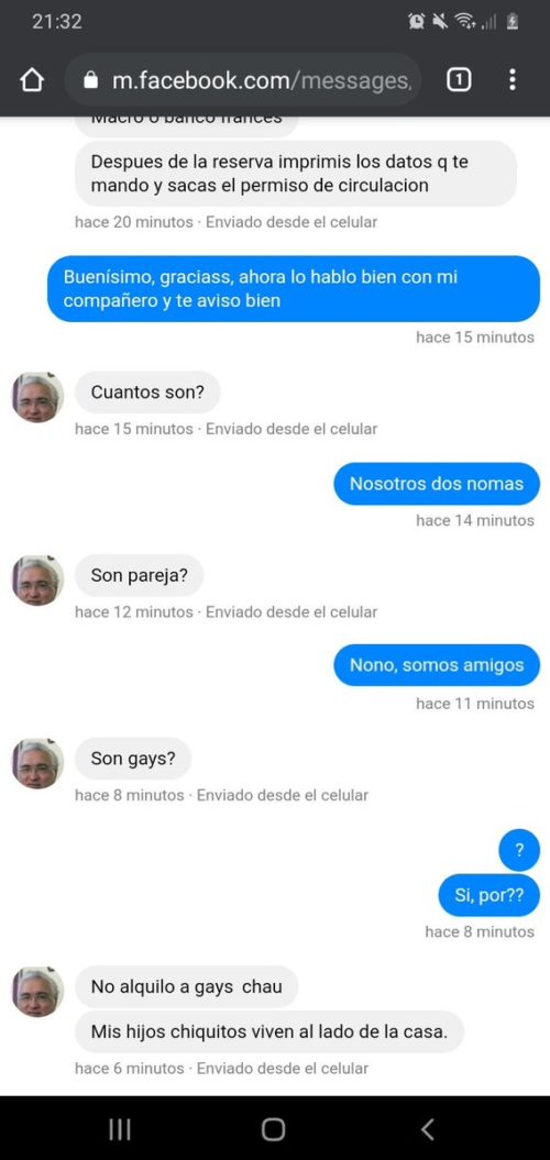 Mensajes del arrendatario y el chico gay de argentina