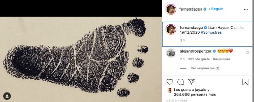 Foto del bebé de Fernanda Castillo y Erik Hayser