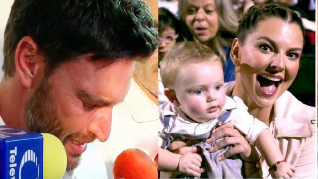 Julián Gil llorando por su hijo cantar con Marjorie de Sousa