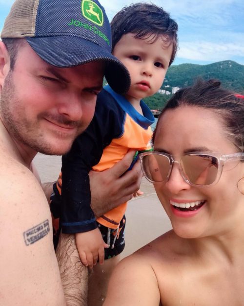 Foto Linet Puente con Carlos Luis y su hijo Noah
