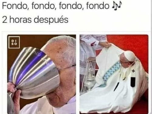 Meme papa francisco tomando