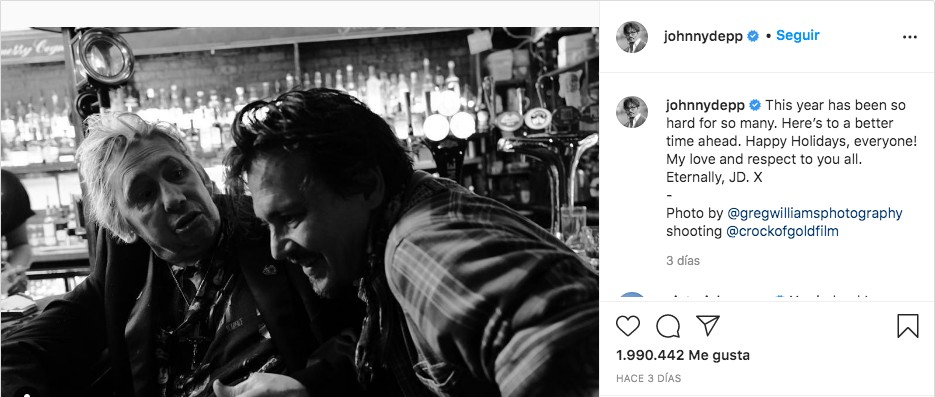 Mensaje Johnny Depp instagram