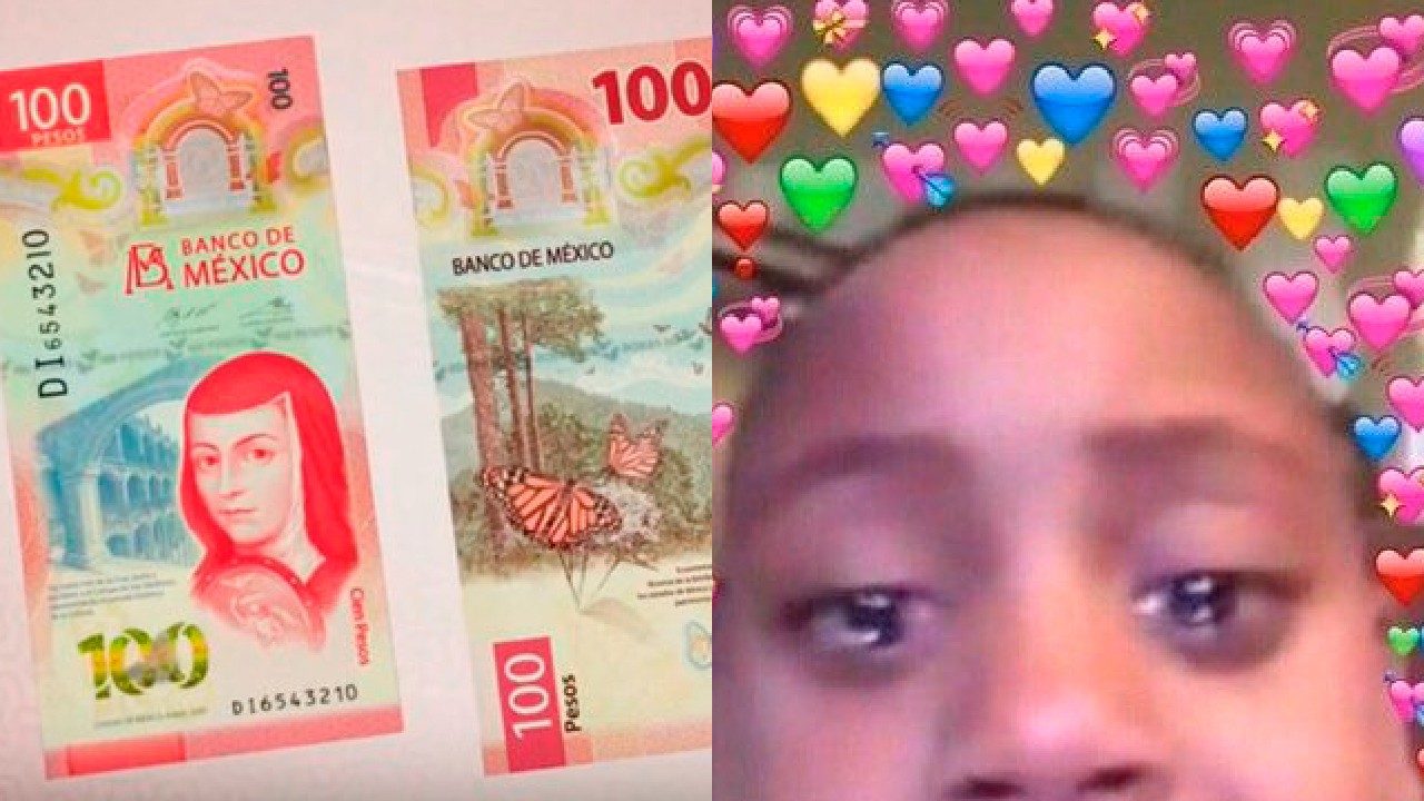 Niño billete 100 pesos regalo mamá