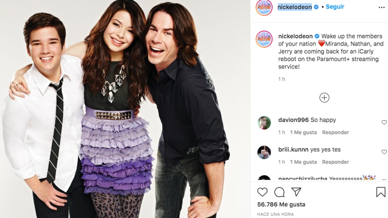Publicación de nickelodeon regresa iCarly