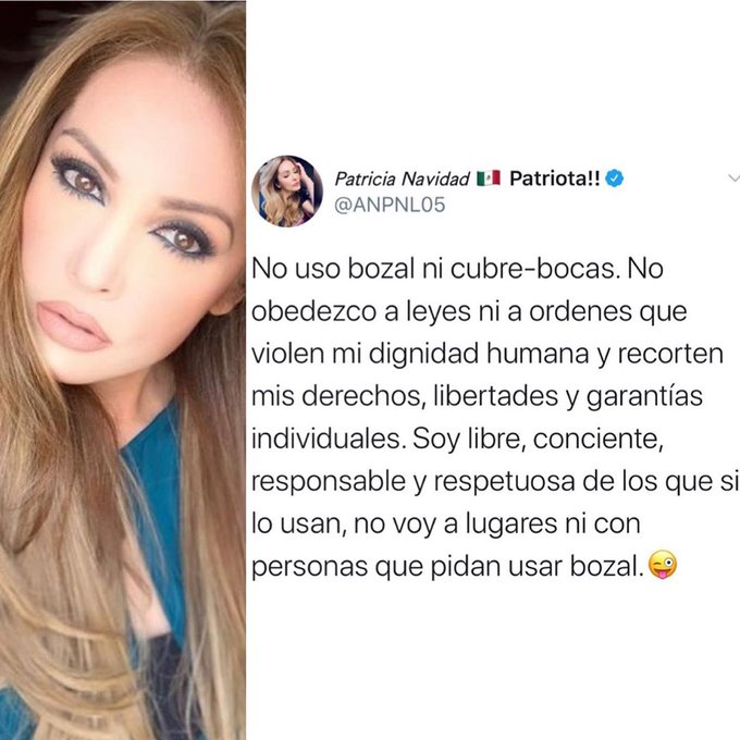 Pati Navidad bozal cubrebocas