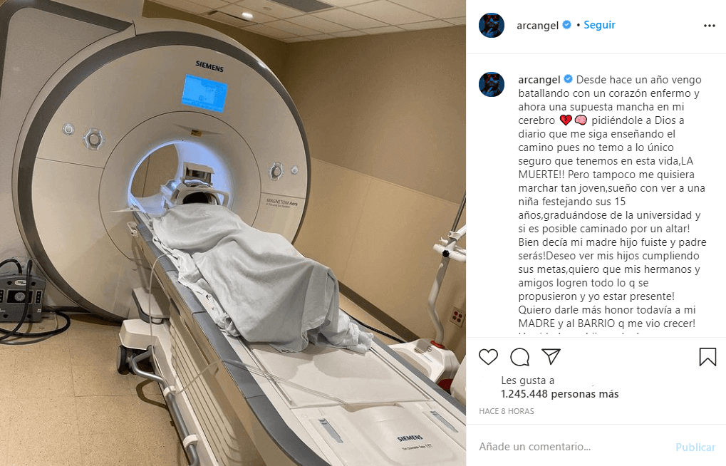 Arcángel tiene una mancha en el cerebro