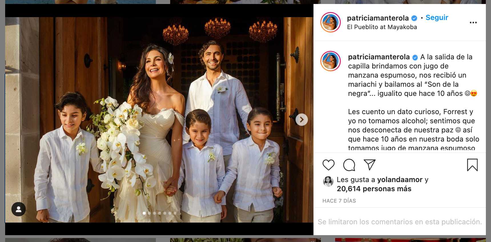 Foto de la boda de Paty Manterola y sus hijos