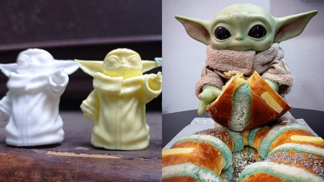 Crean rosca de reyes de Baby Yoda con muñequito y toda la cosa