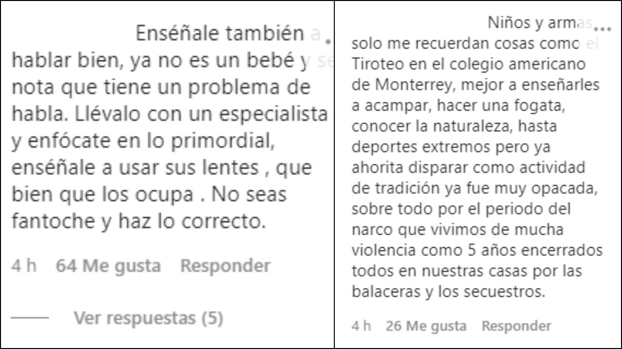 Poncho de Nigris criticado por enseñar a disparar a su hijo