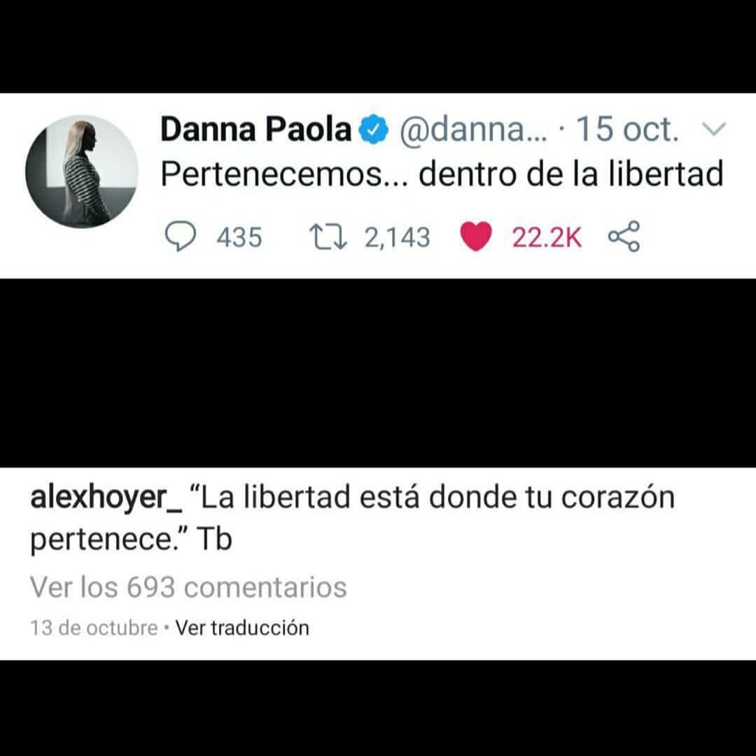Alex Hoyer y Danna Paola comentarios Instagram