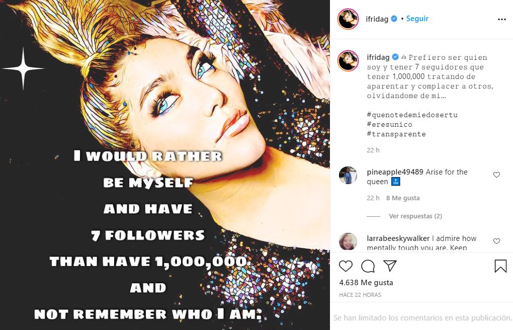 Frida Sofía reaparece luego de que borró todas sus fotos en instagram