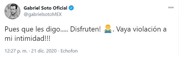 Gabriel Soto responde con mensaje tras su video íntimo