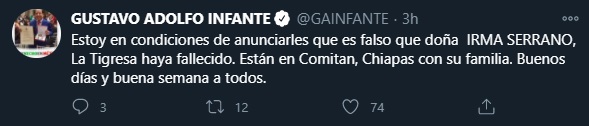 Gustavo Adolfo Infante Twitter