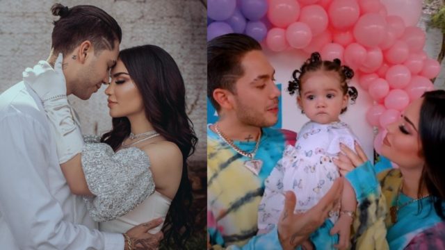 Juan de Dios Pantoja y Kimberly Loaiza con Kima abrazados
