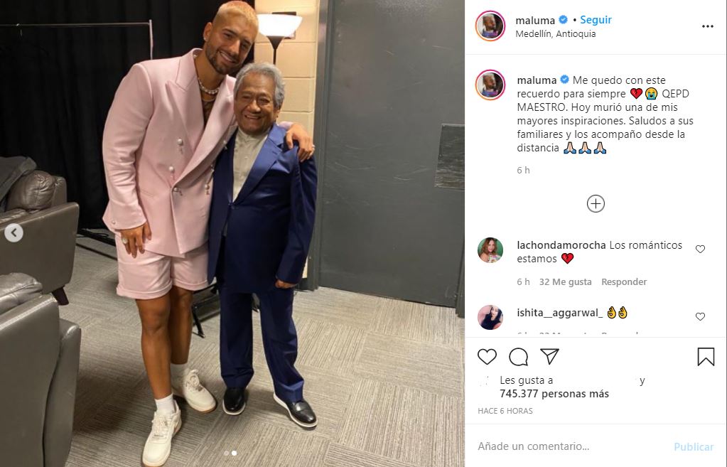 Maluma rompe en llanto tras enterarse de la muerte de Armando Manzanero