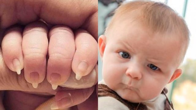 Mamá presume manicure de su bebé de dos meses