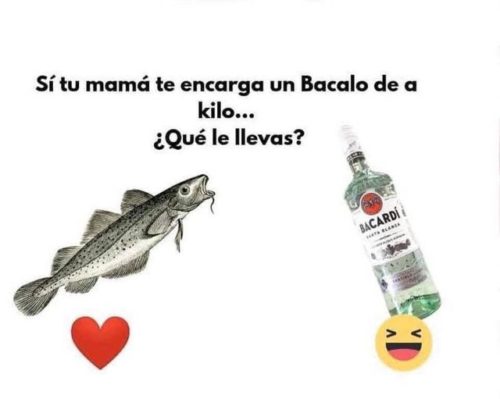meme bacalo y bacardi