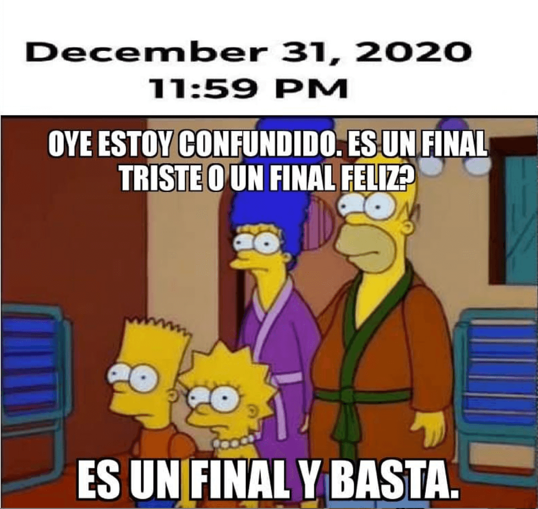 Meme del fin del 2020 es un final