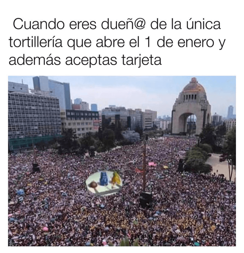 Meme de las tortillerías el 1 de enero