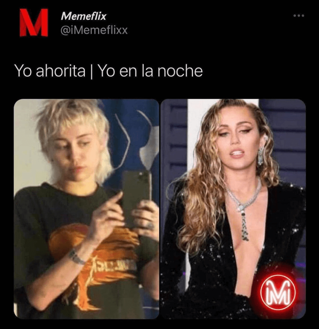 Meme de yo ahorita yo en la noche