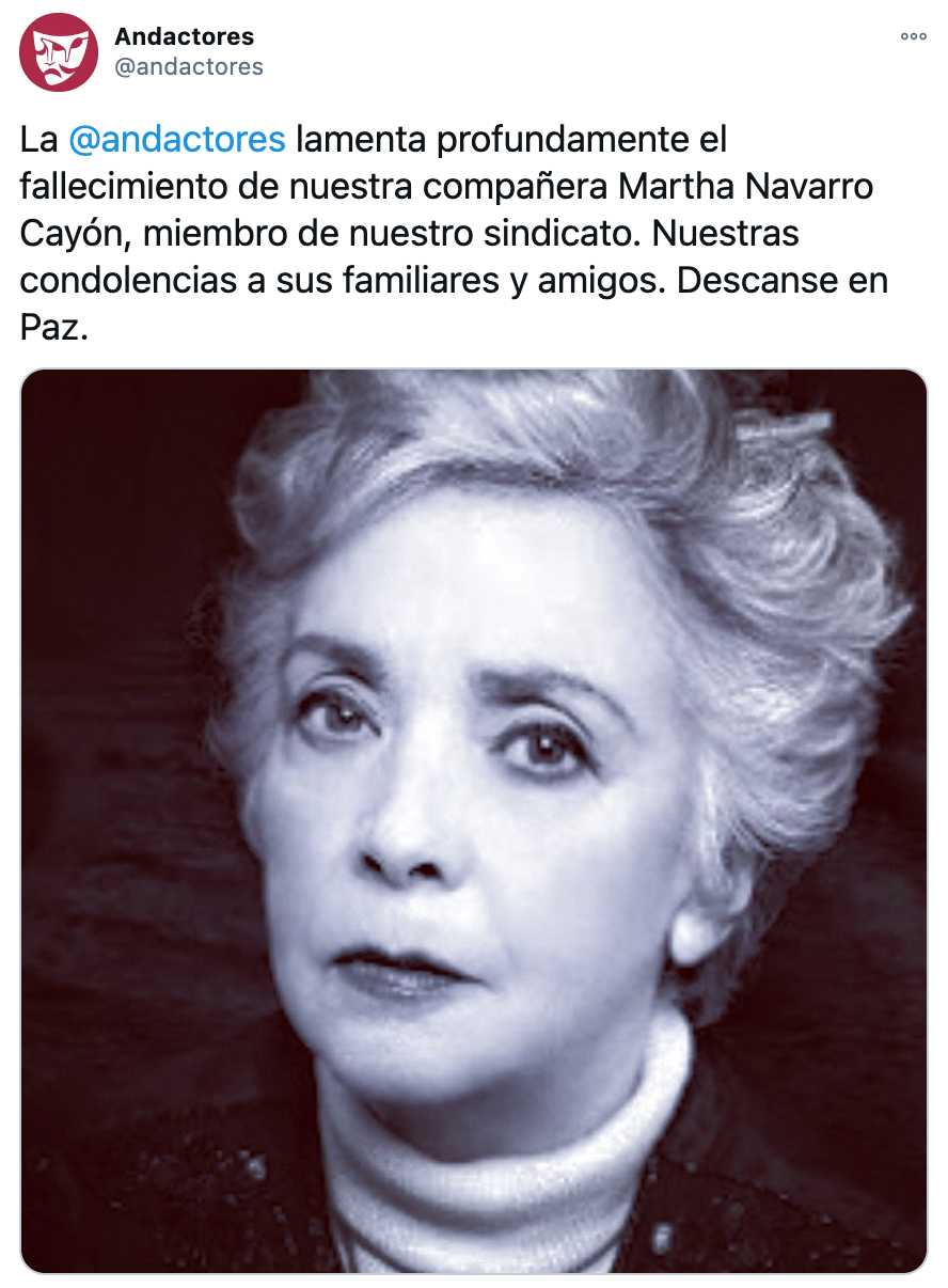 Tweet confirma muerte de Martha Navarro