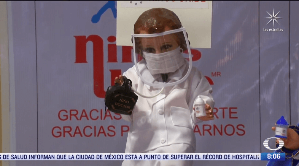 Niño Dios COVID-19 rinde homenaje a médicos en mercados