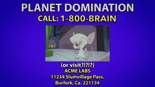 Número telefónico de pinky y cerebro en animaniacs