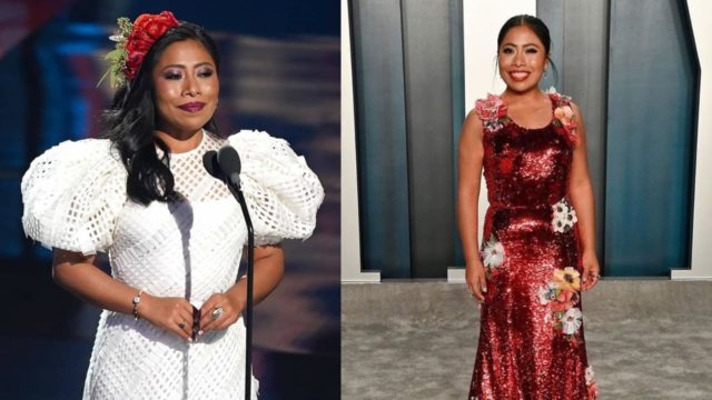 Yalitza Aparicio look blanco y rojo