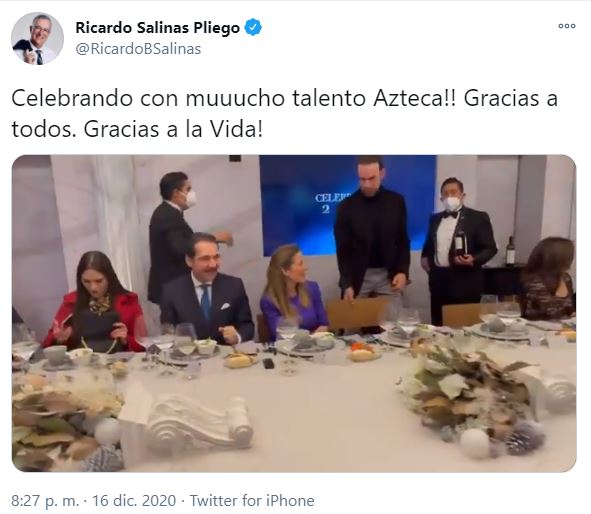Ricardo Salinas Pliego hace fiesta de TV Azteca