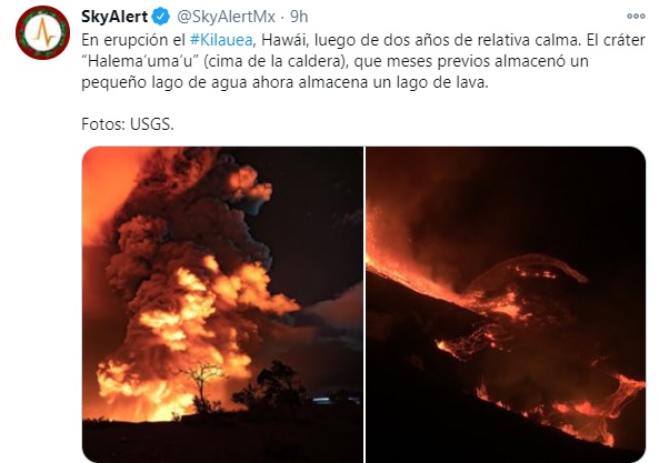 Erupción Volcan Kilauea