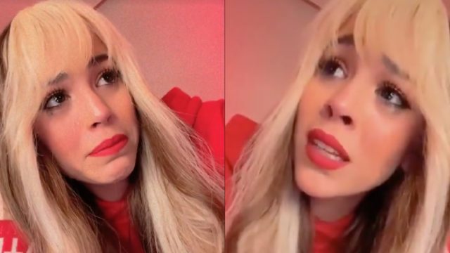 Danna Paola llorando por su vida en el amor