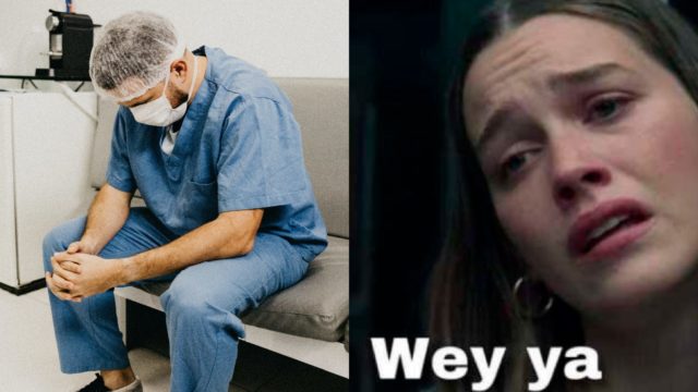 Doctor frustrado y meme wey ya por renuncia de trabajo en pandemia