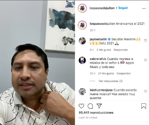 Julión Álvarez en su live de instagram 2021