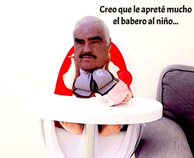 Meme vicente fernández niño con babero