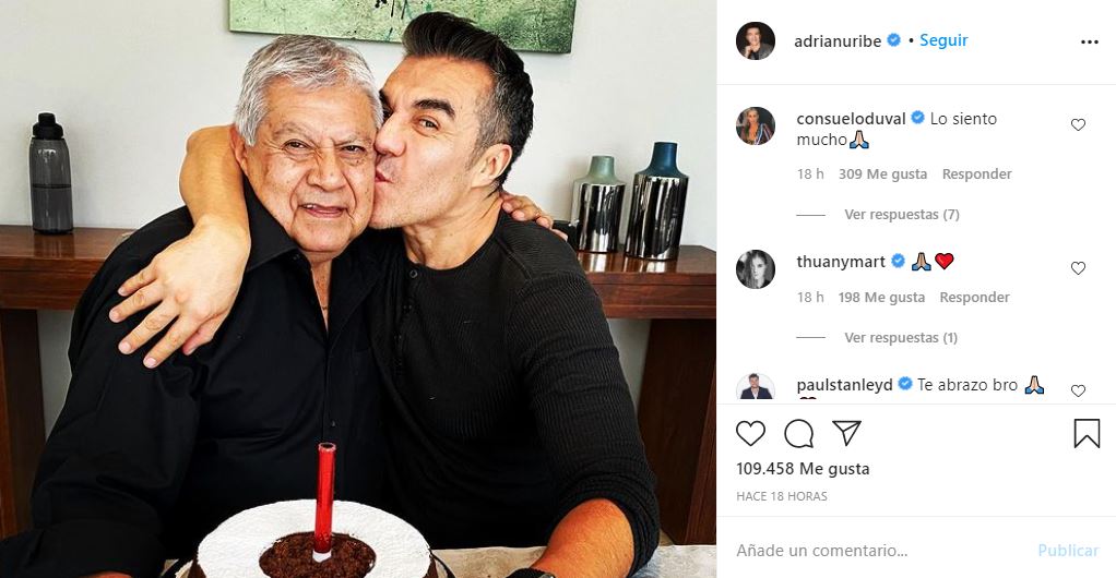 Adrián Uribe llora la muerte de su padre