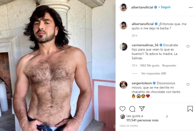 Ariel Miramontes sin camisa