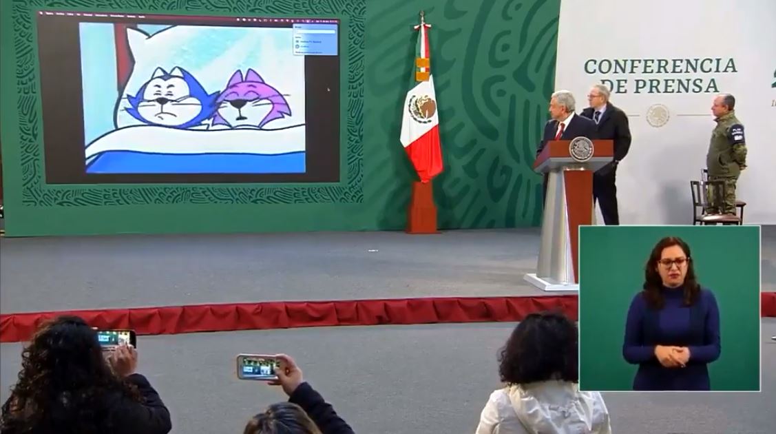 Benito Bodoque en la mañanera de AMLO
