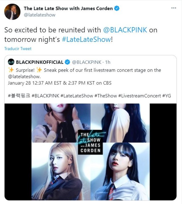 BLACKPINK en el show de James Corden