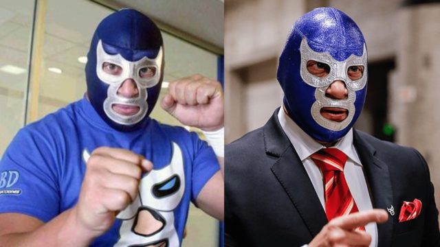 Blue Demon con traje