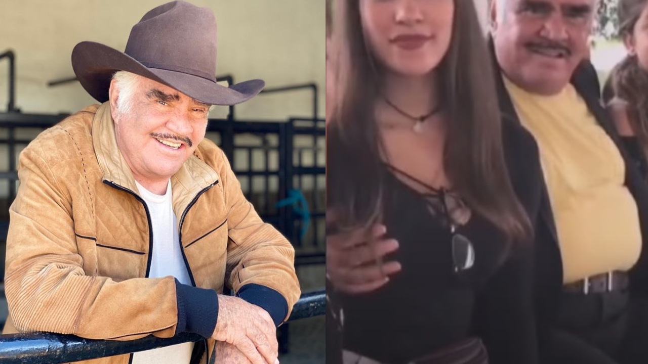 Vicente Fernández tocando a una mujer