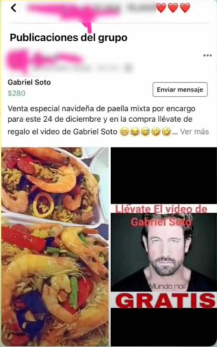 Restaurantes ofertan video íntimo de Gabriel Soto