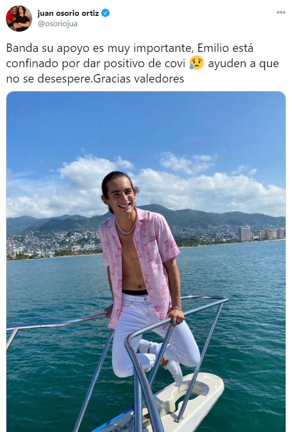 Juan Osorio confirma que Emilio Osorio tiene Covid