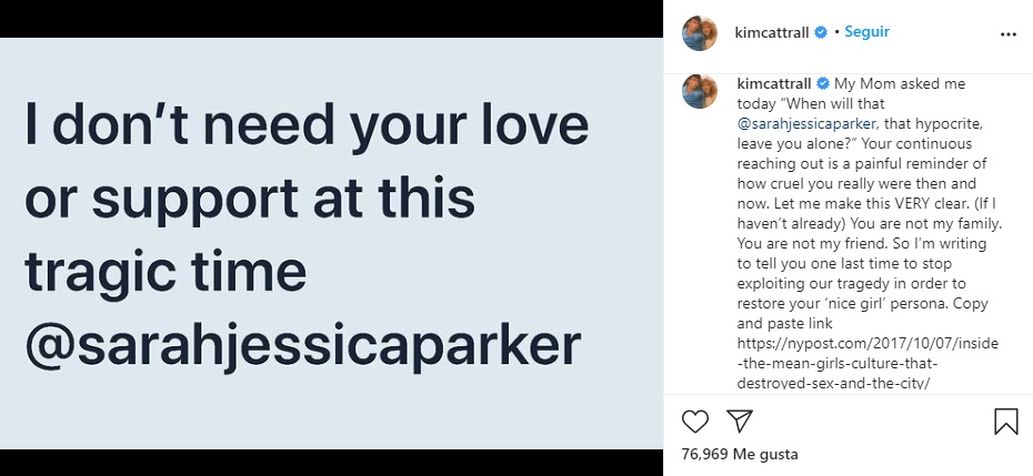 Kim Cattrall responde SJP