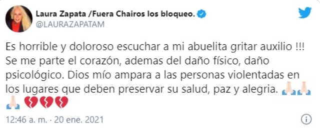 Laura Zapata Tweet