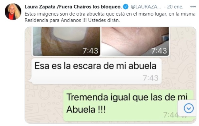 Laura Zapata Tweet otra víctima