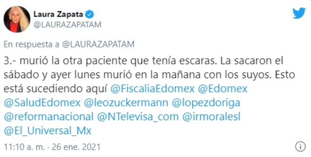 Laura Zapata tweet