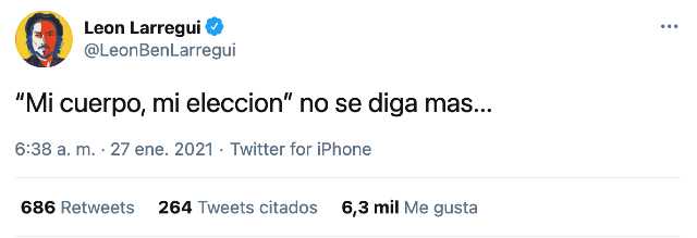 Leon Larregui confirma postura antivacuna
