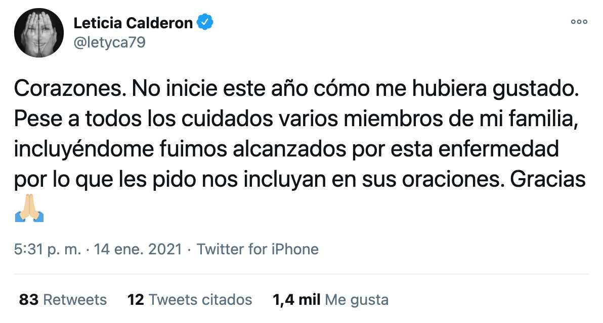 Leticia Calderon covid-19