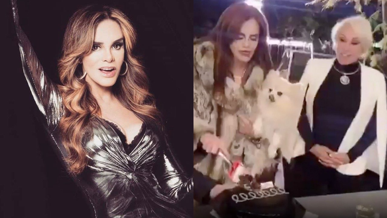 Lucía Méndez con Laura León en su cumpleaños 66