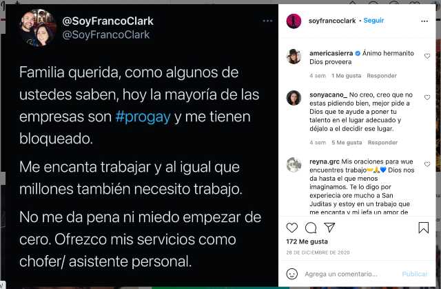 Mauricio Clark busca trabajo de chofer